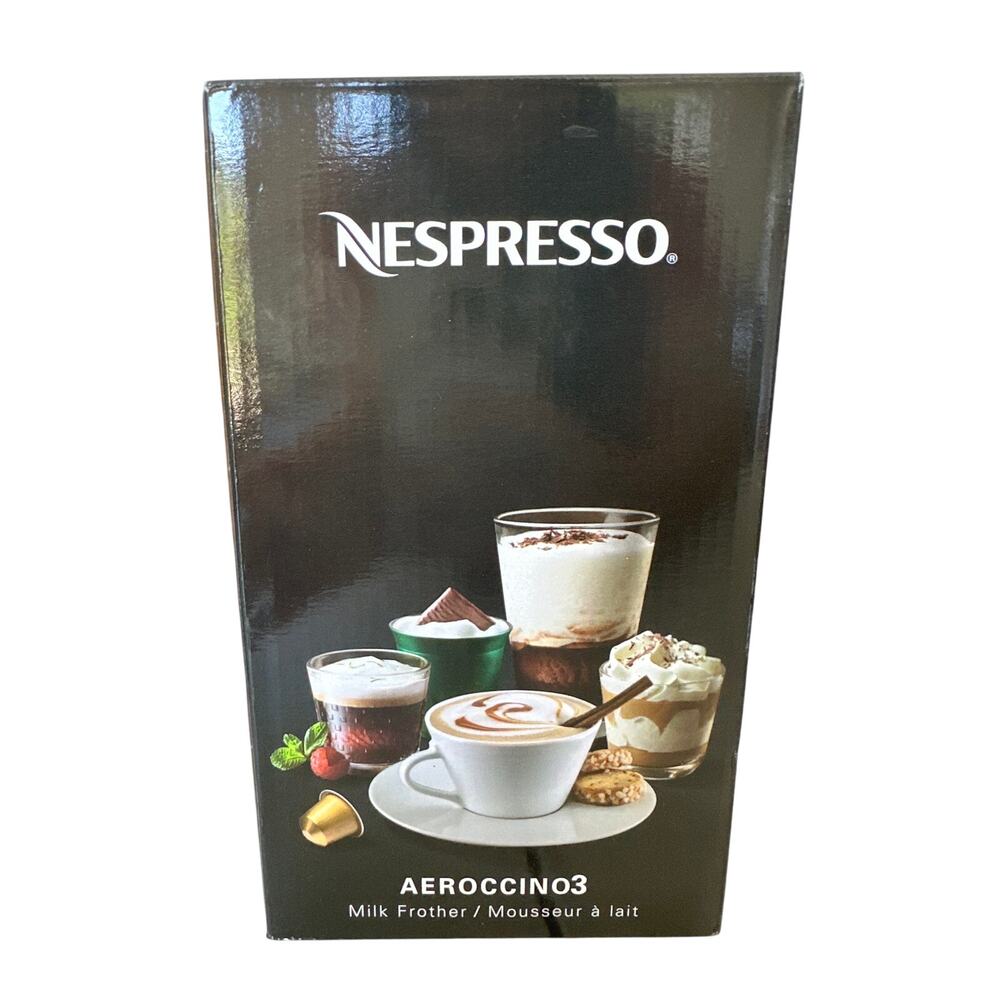 NEW Nespresso Aeroccino3 SA Milk Frother Black Model 12324146 3694-US-BK